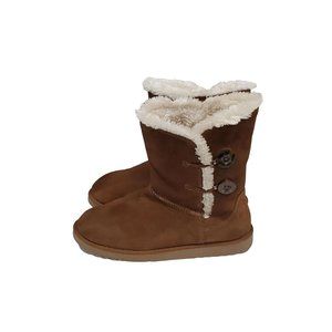 TARGET SUEDE BOOTS COLOR BROWN FAUX FUR LINNING SIZE 7